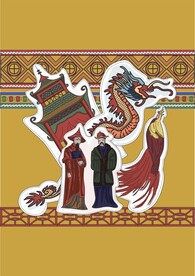 国风古代官员中国龙凤凰