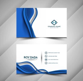 蓝色线条科技公司企业商务名片