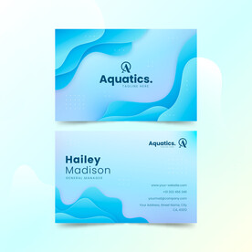  蓝色线条公司企业商务名片模板