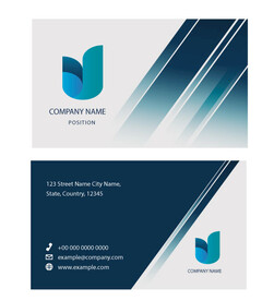 深蓝简约科技感商务企业名片模板