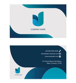 深蓝简约科技感商务企业名片模板