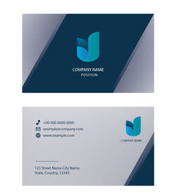 深蓝简约科技感商务企业名片模板