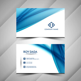 蓝色线条简约公司企业商务名片