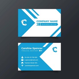 蓝色简约科技感商务企业名片模板