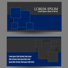深蓝黑色简约科技感商务企业名片