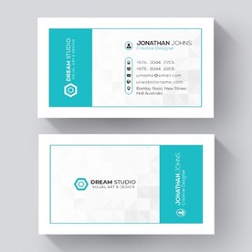 绿色简约科技感商务企业名片模板