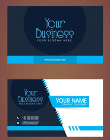 深蓝色简约商务企业名片模板