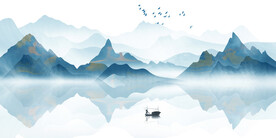 新中式山水背景墙