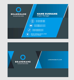 黑蓝方块简约个人商务企业名片