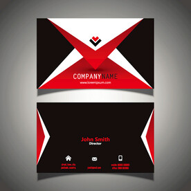 黑红色个性商务企业名片模板