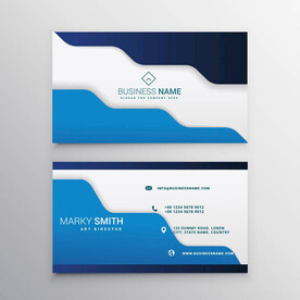 蓝色科技感商务企业名片模板