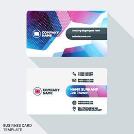 彩色方块个性名片模板