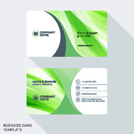 绿色线条个人商务企业名片模板