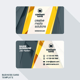 黑黄竖条个人商务企业名片模板