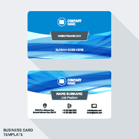 蓝色线条科技商务企业名片模板
