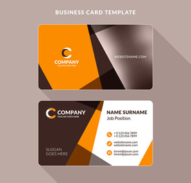 黑橙方块个人商务企业名片模板