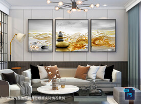 石来运转中式装饰画