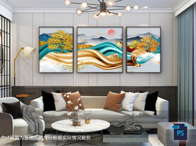 新中式麋鹿装饰画