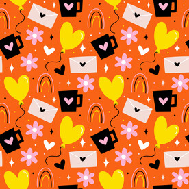 爱心信封卡通背景