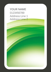 竖版绿色线条个人商务名片模板