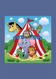 马戏团长颈鹿大笨象狮子小蛇鹦鹉