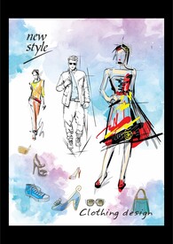 新风格时装潮流时尚穿搭手稿