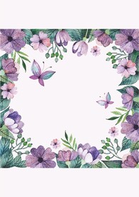 紫色花朵植物相框