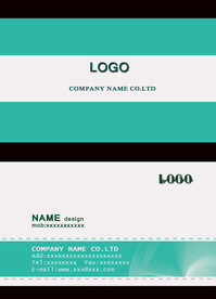 蓝色简约公司企业名片模板