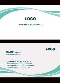 蓝色线条简约公司企业名片模板