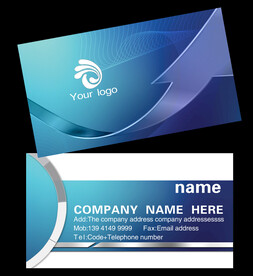 蓝色箭头公司企业个人名片模板