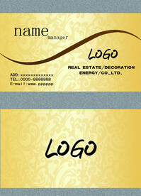 金色金属感公司企业个人名片模板