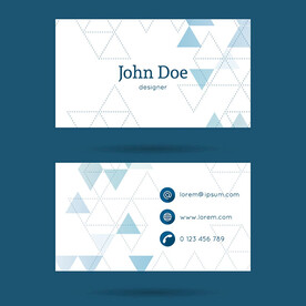 白色三角形公司企业个人名片模板
