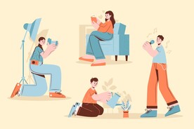 手绘扁平人的爱好