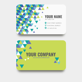 绿色方块马赛克个性名片模板