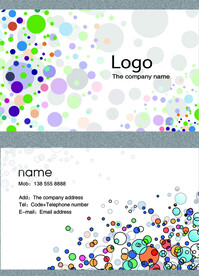 彩色圆圈个性个人公司名片模板