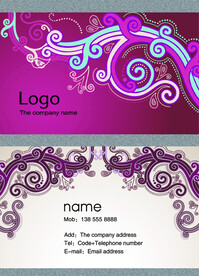 紫色花朵个性个人公司名片模板