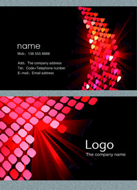 黑红抽象个性个人公司名片模板