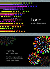 黑色彩色个性个人公司名片模板