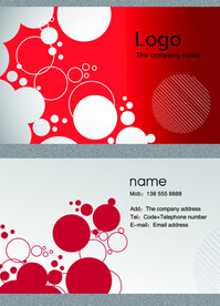 红色圆圈个性个人公司名片模板