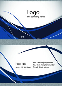 蓝黑色线条公司企业个人名片