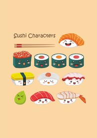 日本卡通寿司三文鱼蟹子鱼生