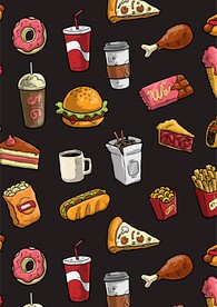 下午茶汉堡包披萨可乐热狗鸡腿巧