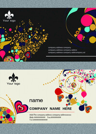 黑色花朵抽象个性个人公司名片