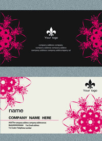 黑色花卉抽象个性个人名片模板