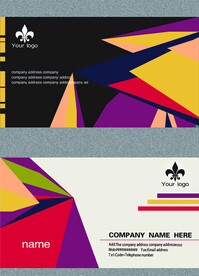 彩色抽象个性个人名片模板