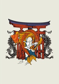 巨龙守护保护门城中国龙