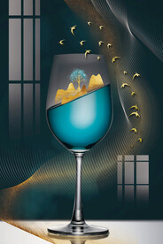 高脚杯简约装饰画