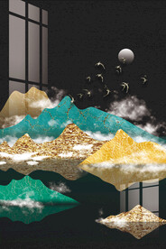 现代简约山水装饰画