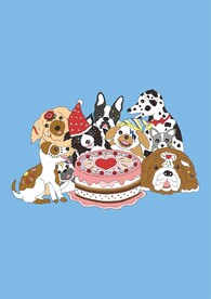 狗狗生日派对生日蛋糕