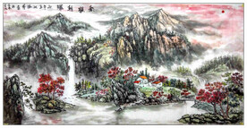 国画 山水画  秦岭     